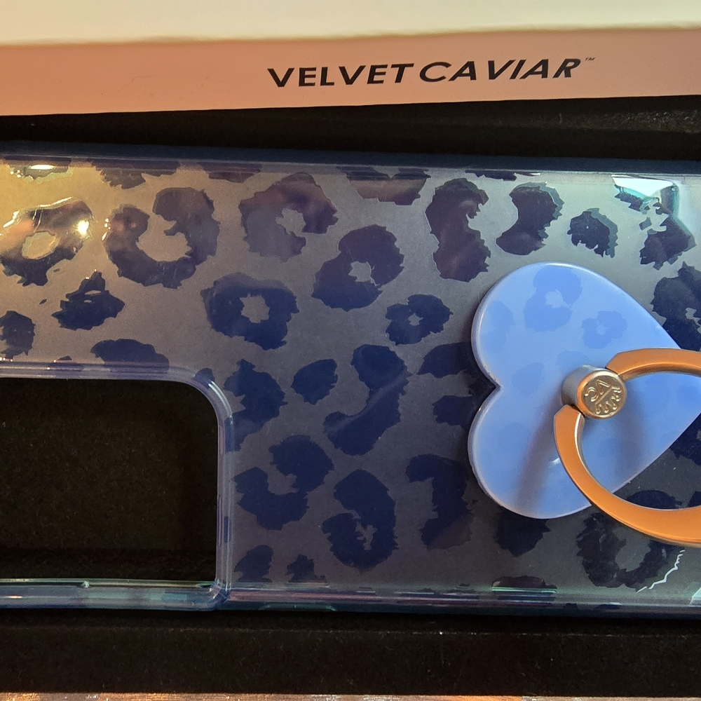 Velvet Caviar Blue Leopard Phone Case With Free Grip Stand - Picture 3 of 4